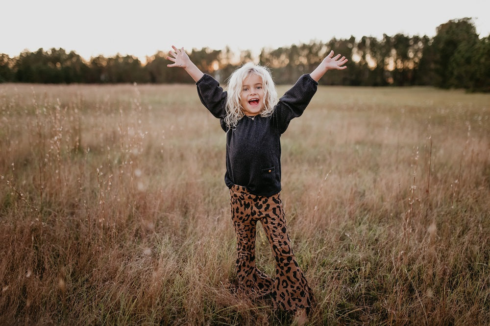 Leopard Denim Flare Jean Pant