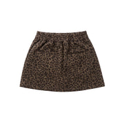 Brown Leopard Front-pocket Skirt