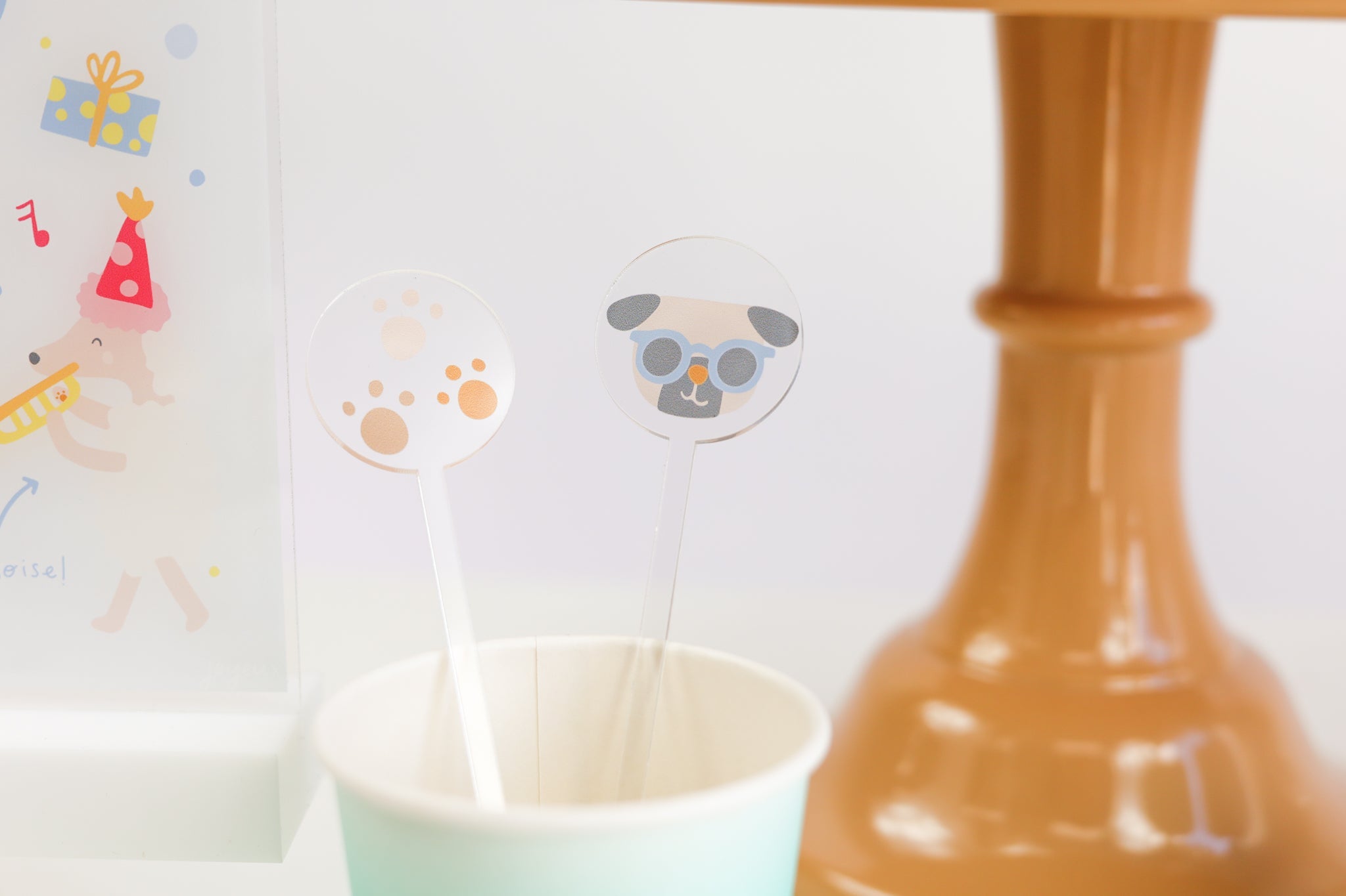 Puppy Love Acrylic Drink Stirrers