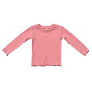 Girls Lettuce Hem Tee In Rose Elegance
