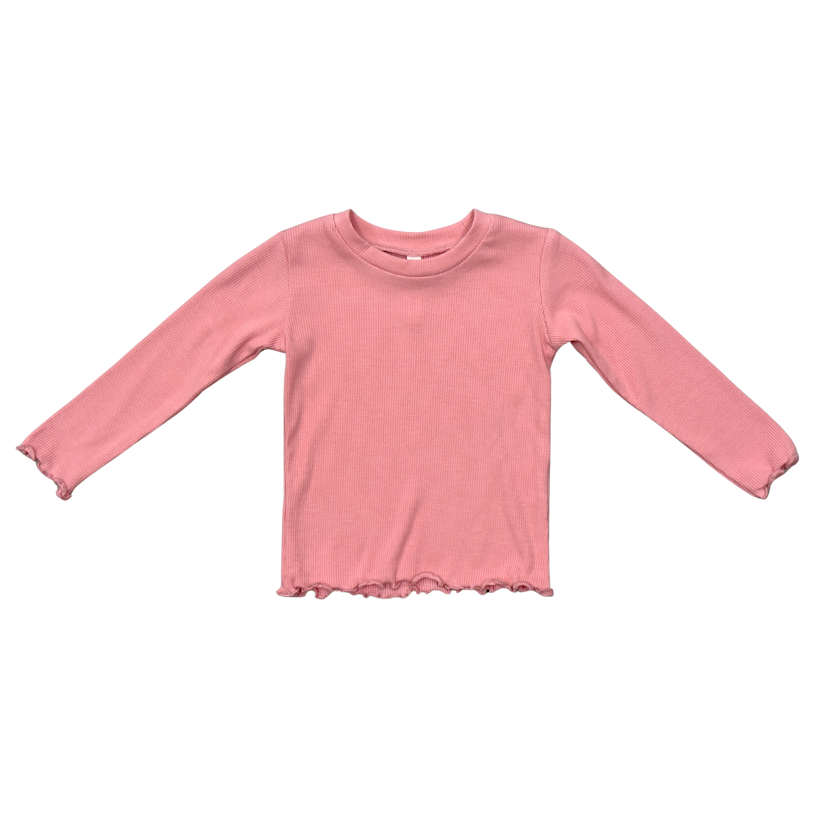 Girls Lettuce Hem Tee In Rose Elegance