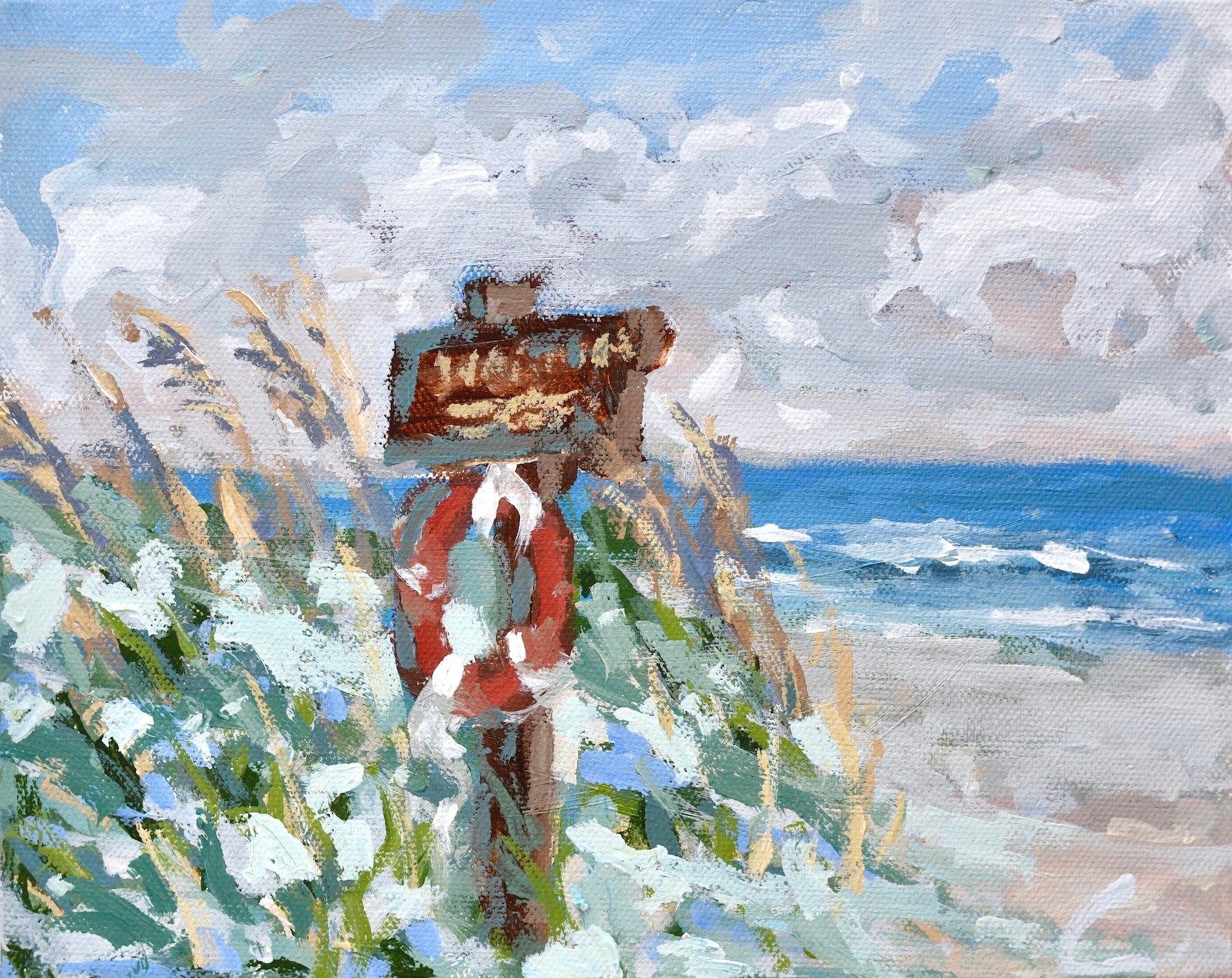Life Preserver In Sea Oats Print