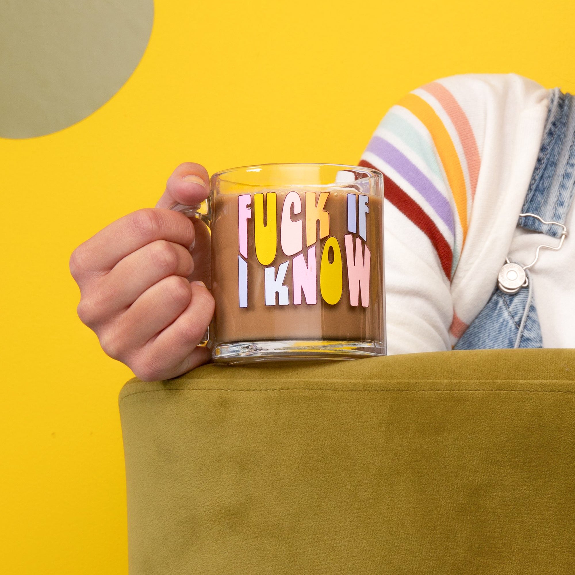 Fuck If I Know Clear Glass Mug