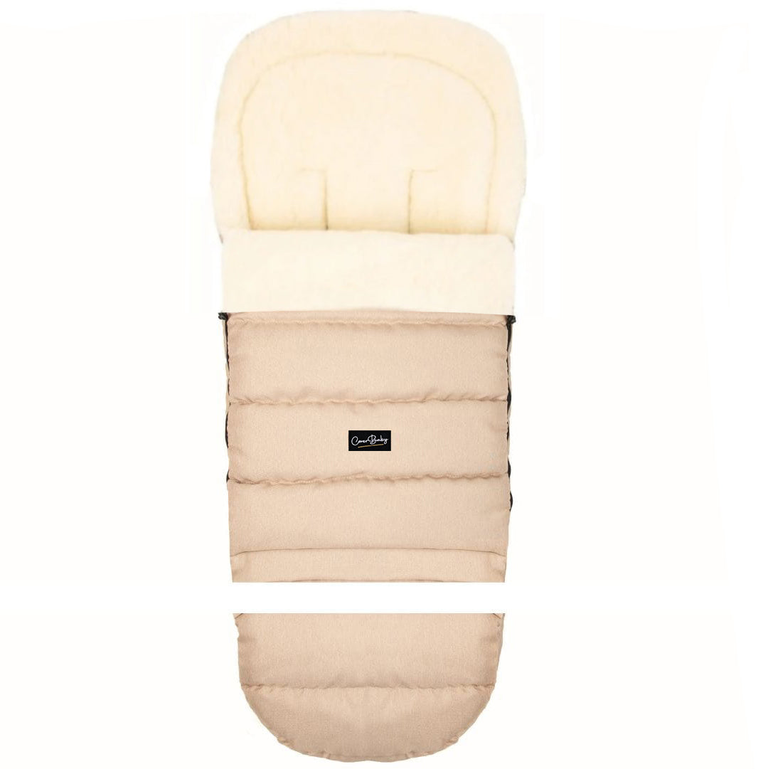 Beige Arctic Organic Wool Adjustable Footmuff