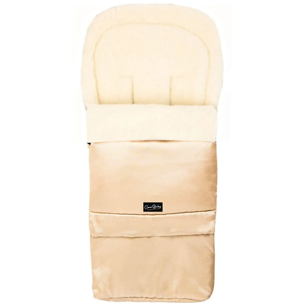 Light Beige Organic Wool Adjustable Footmuff