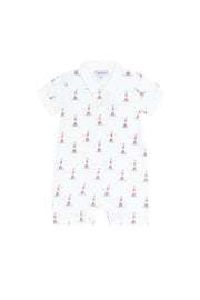 Lighthouse Print Romper Short Sleeve