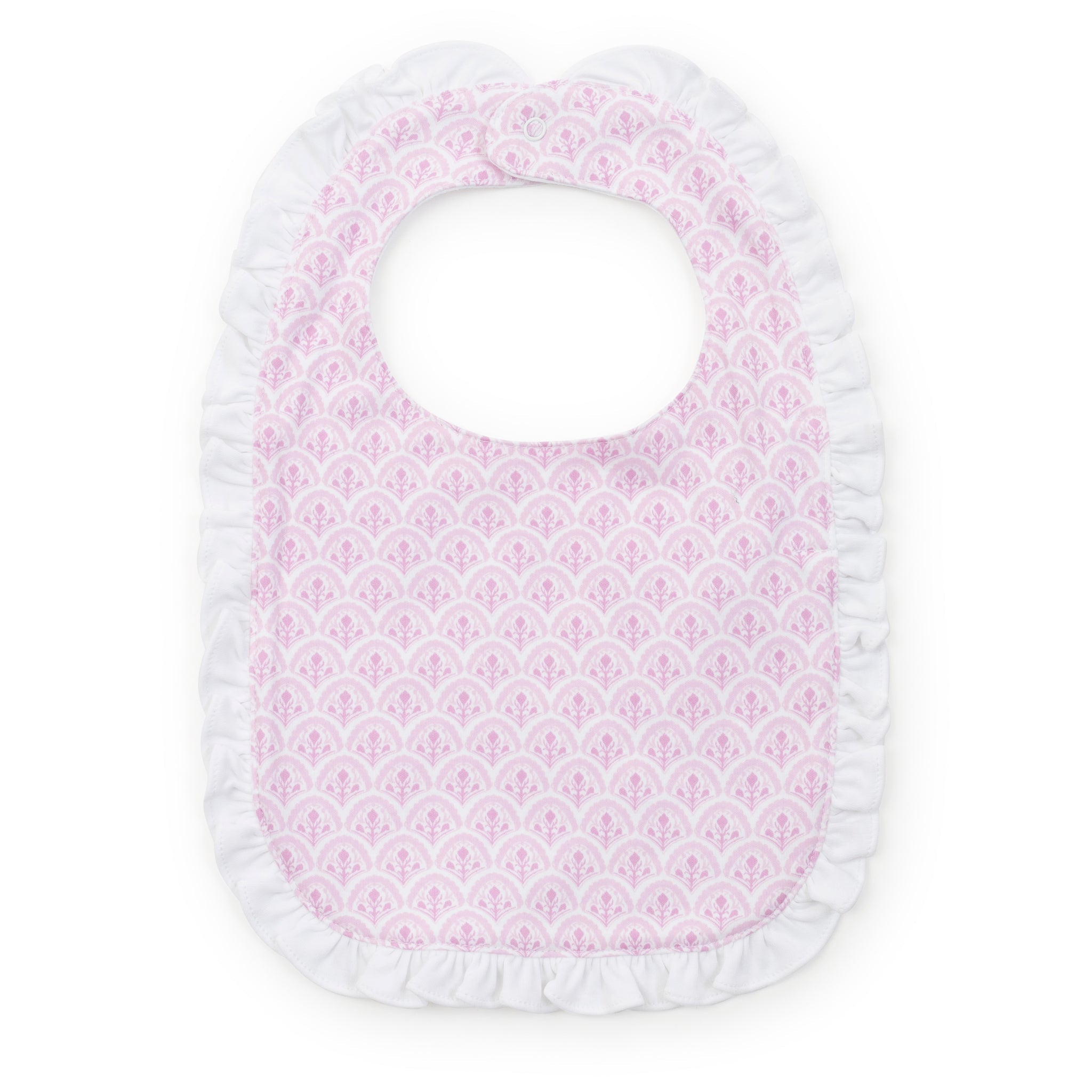 Ruffled Girls' Bib - Scalloped In Pink