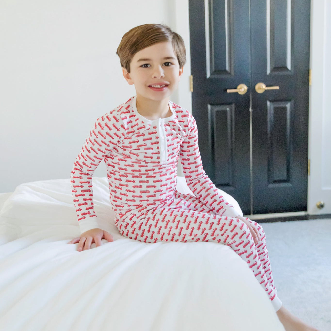 Jack Boys' Pajama Pant Set - Fire Truck Red