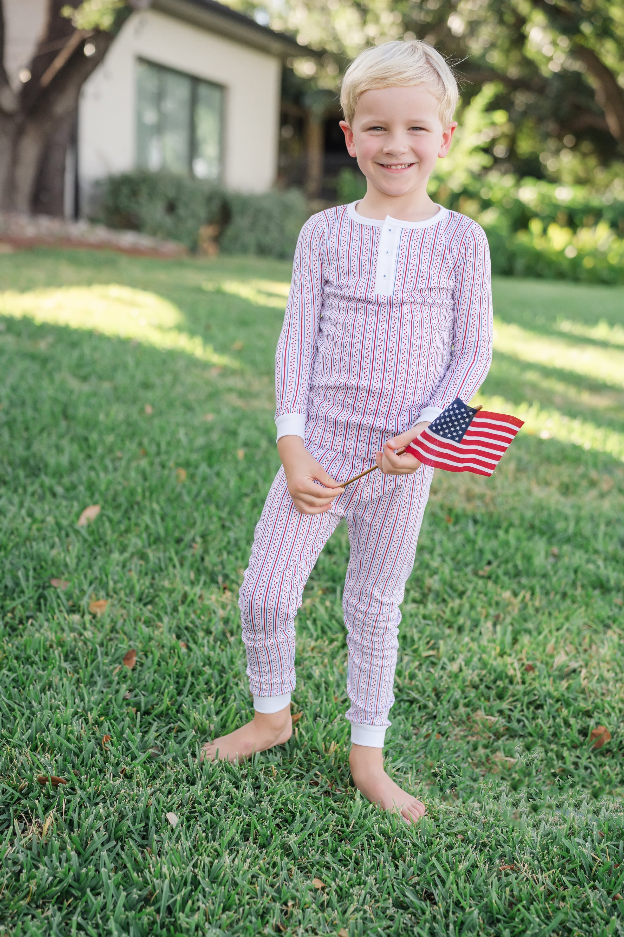 Jack Boys' Pima Cotton Pajama Pant Set - Stars And Stripes