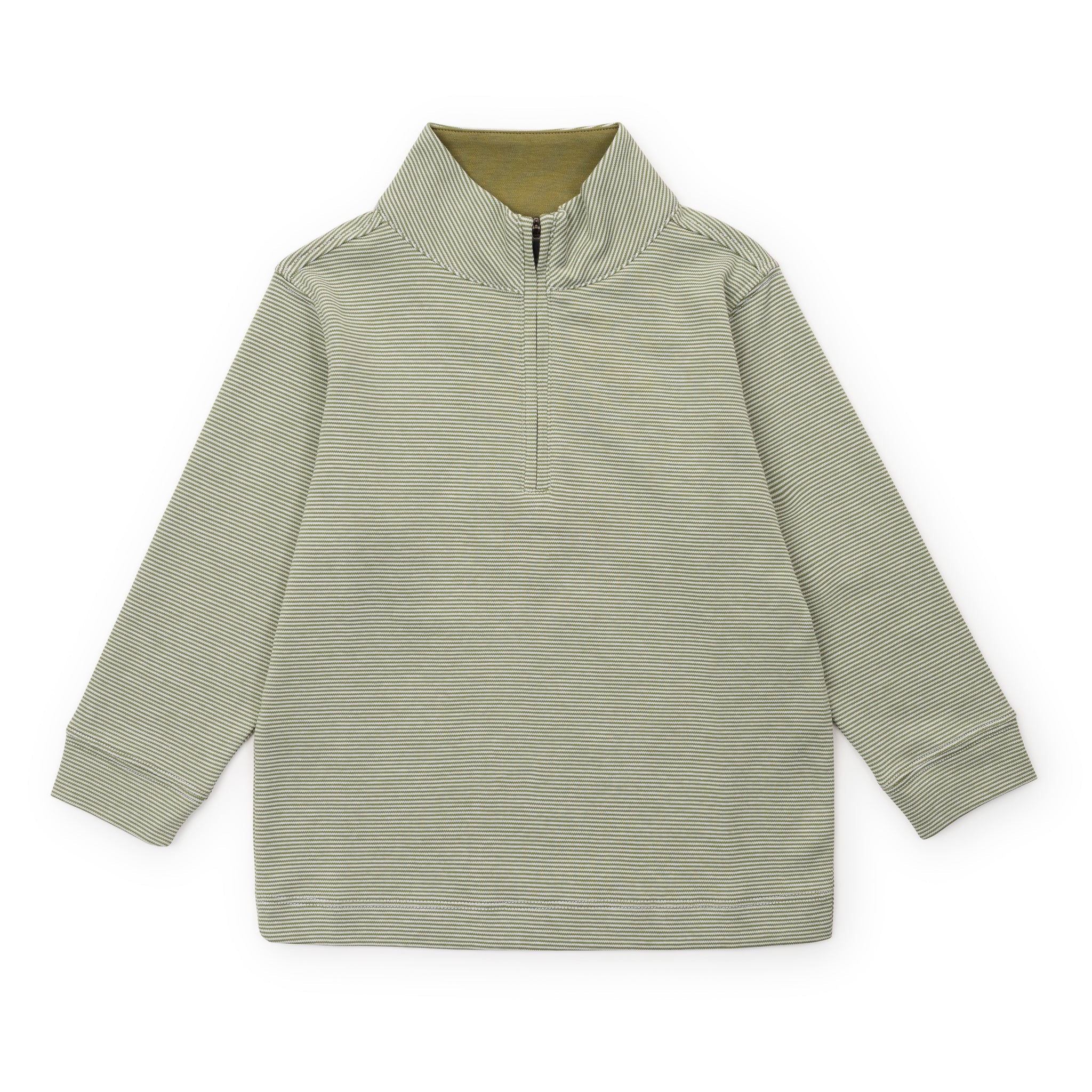 Spencer Quarter Zip Pullover - Green Stripes