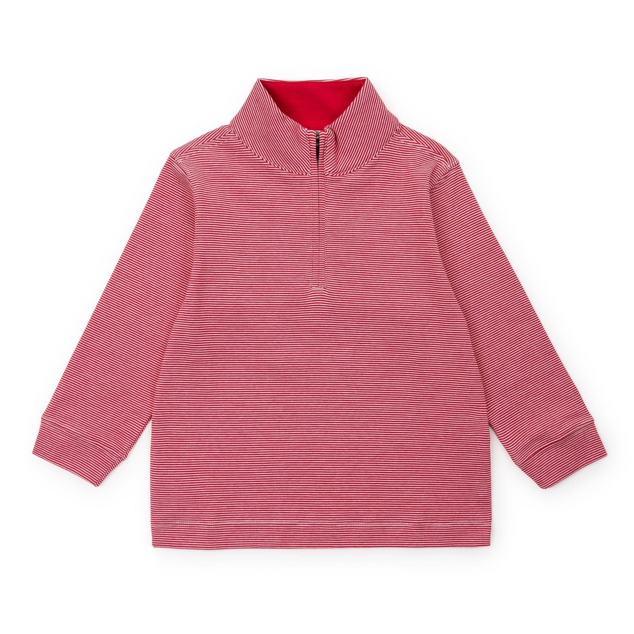 Spencer Quarter Zip Pullover - Red Stripes