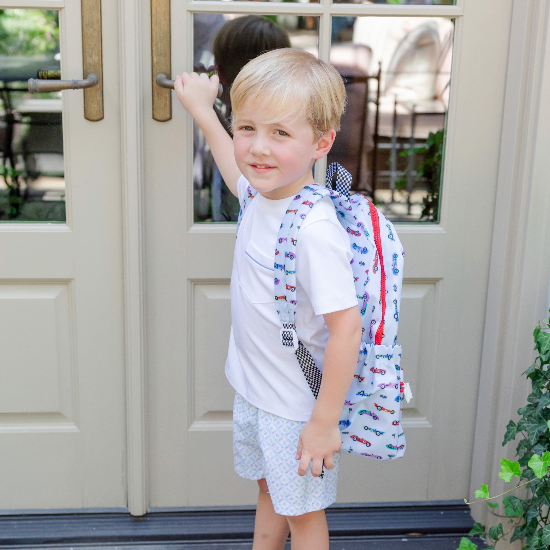 Hudson Boys' Short Set - School Plaid Blue