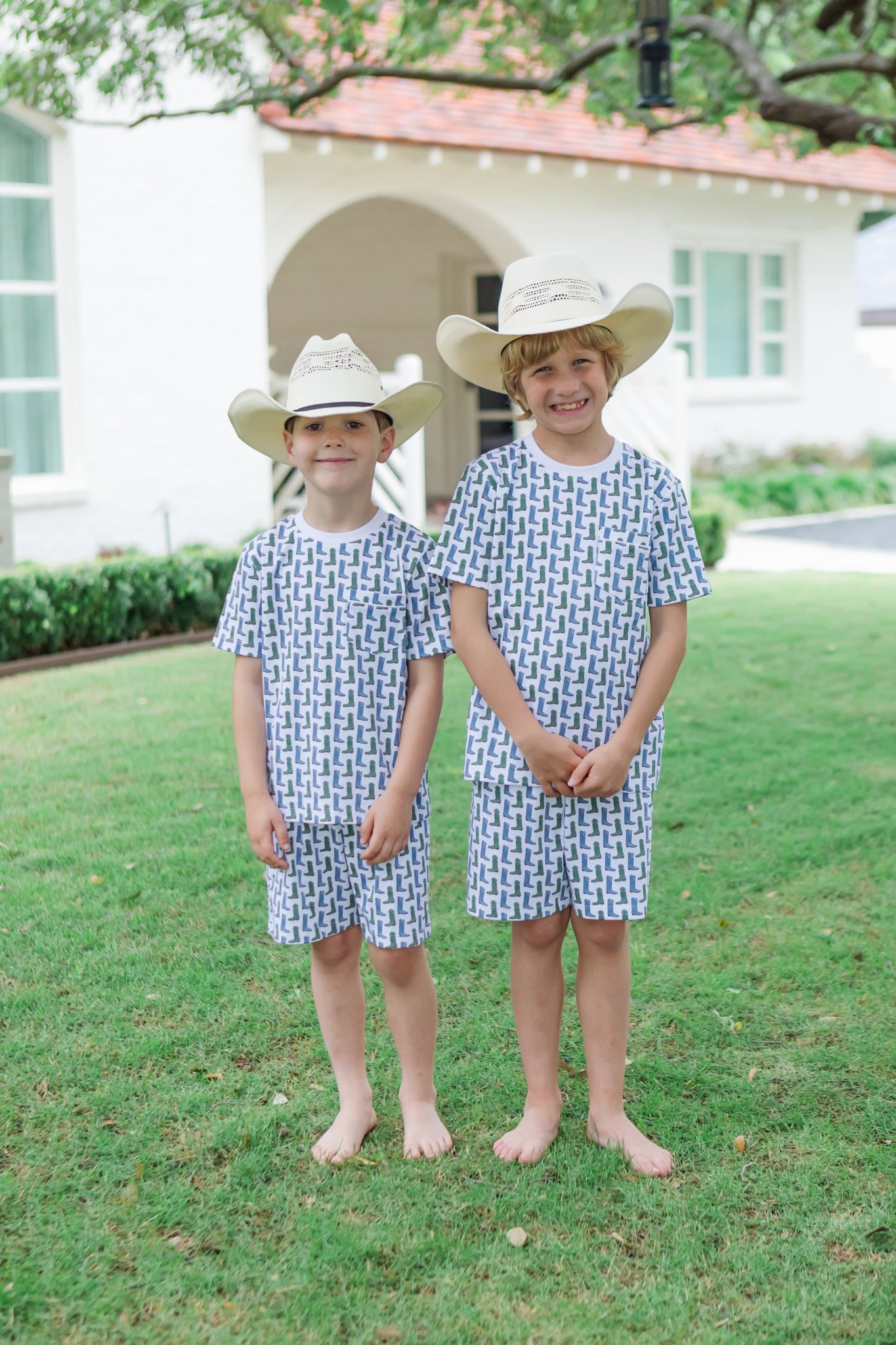 Charles Boys' Short Set - Cowboy Boots