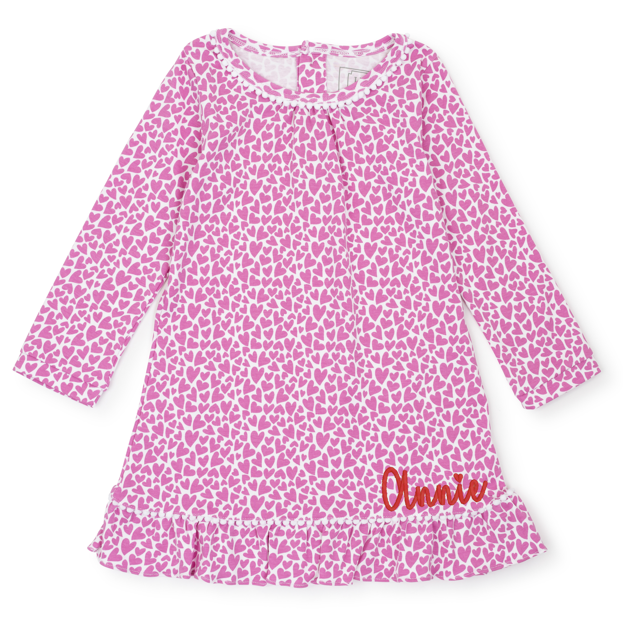 Carlin Girls' Pima Cotton Dress I Heart You Pink