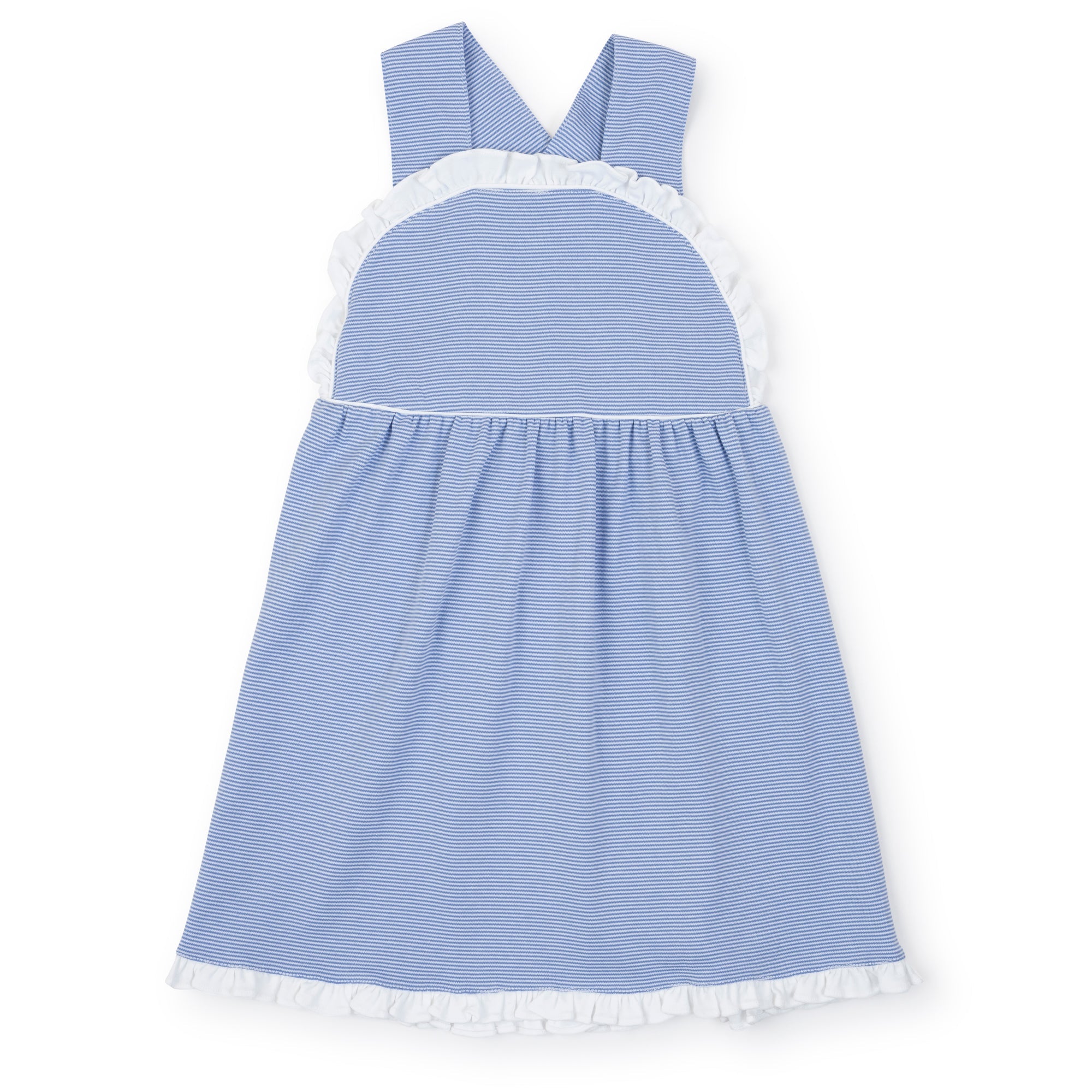 Eden Girls' Pima Cotton Dress - Blue And White Stripes