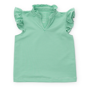 Ellie Girls' Sleeveless Performance Top By Lh Sport Green Stripes (old Fit - Runs Large)