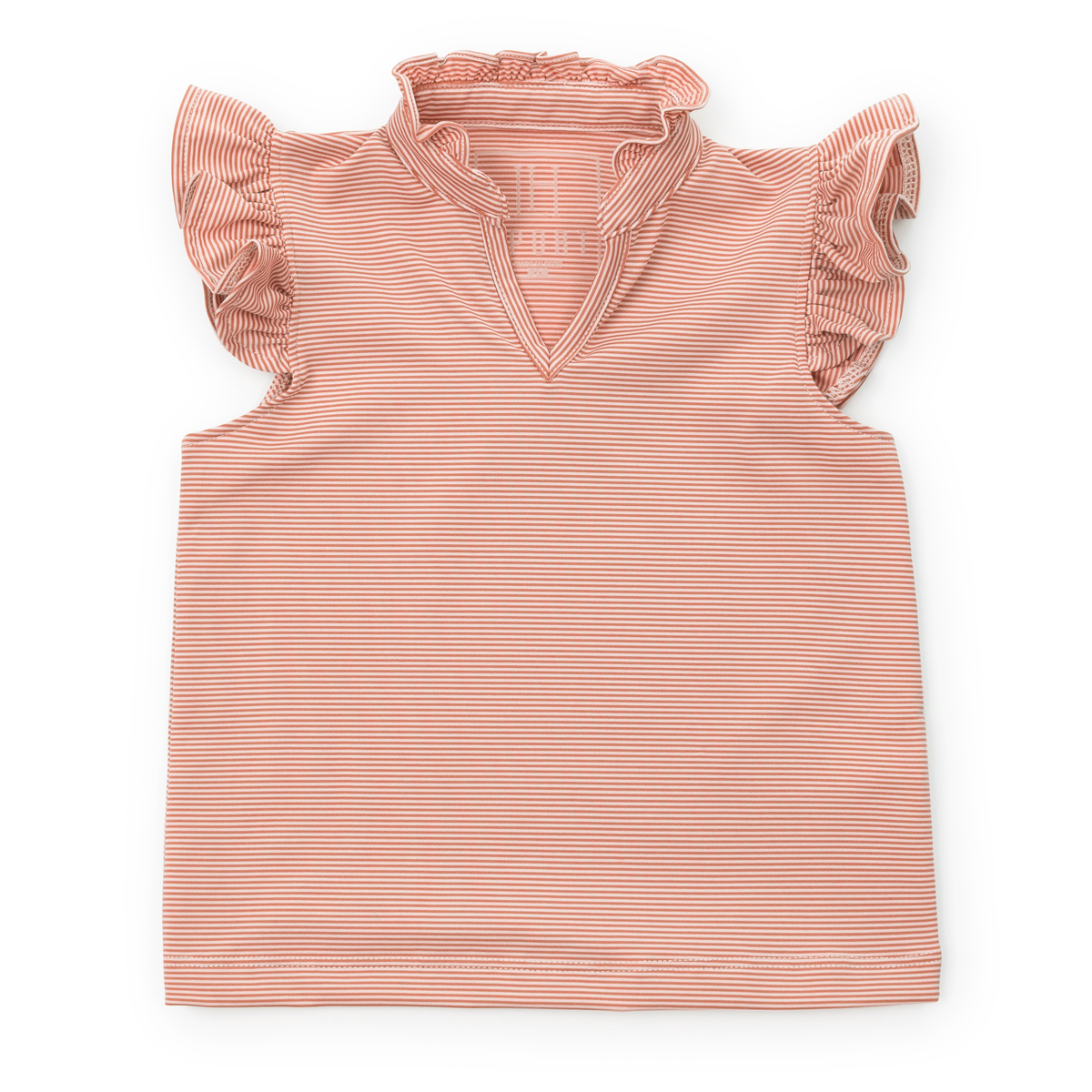 Ellie Girls' Sleeveless Performance Top By Lh Sport Orange Stripes (old Fit - Runs Large)