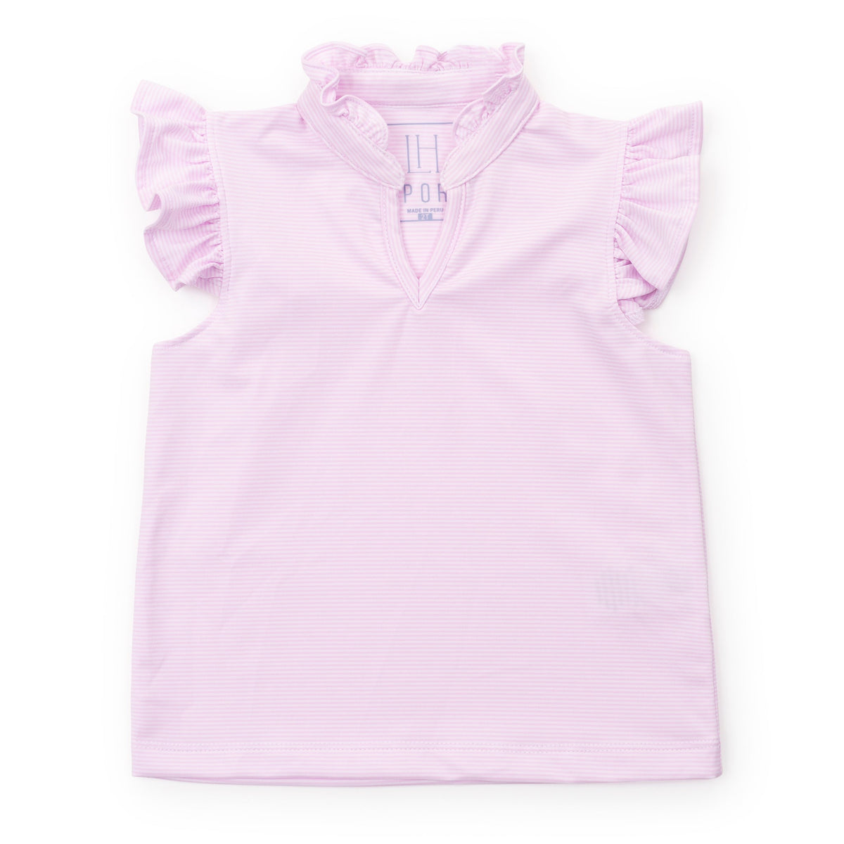 Ellie Girls' Sleeveless Performance Top By Lh Sport Pink Stripes (old Fit - Runs Large)