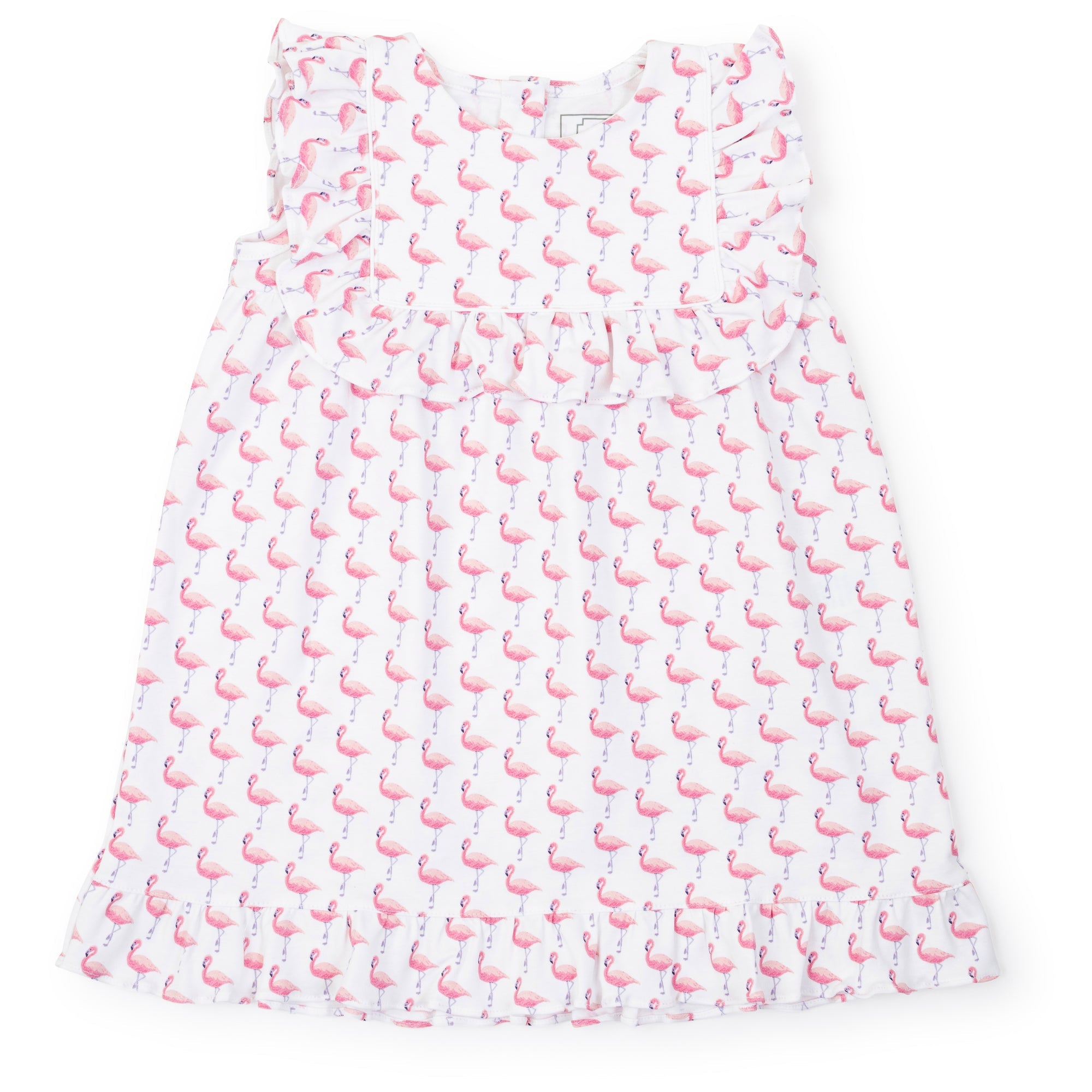 Piper Girls' Pima Cotton Dress - Fabulous Flamingos