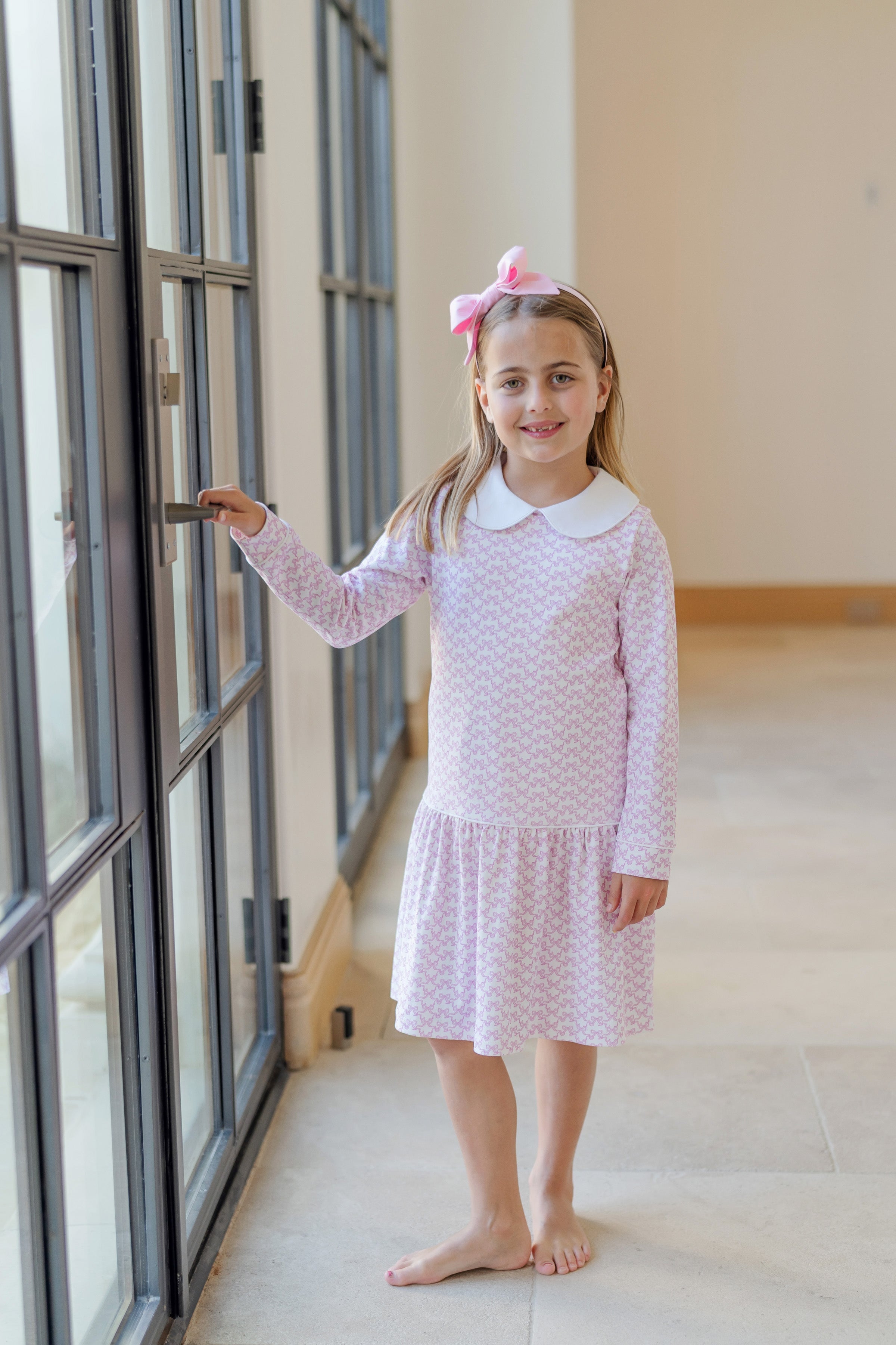 Lillian Girls' Dress - Pretty Pink Bows