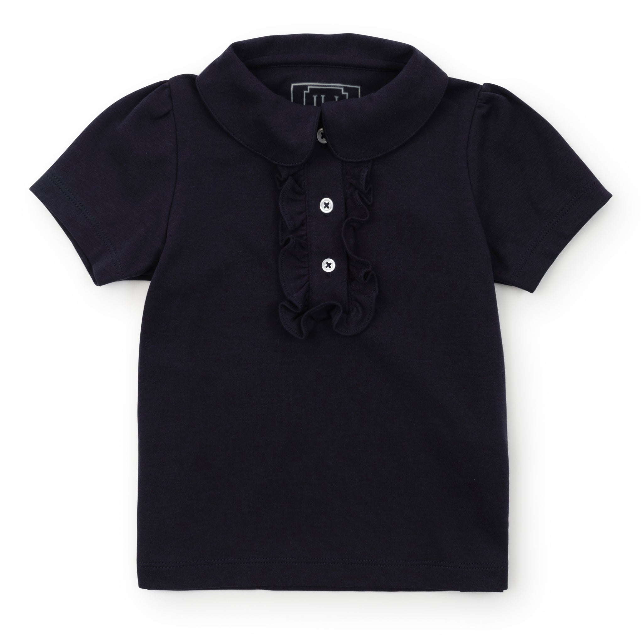 Jane Girls' Pima Cotton Short Sleeve Polo Shirt - Navy