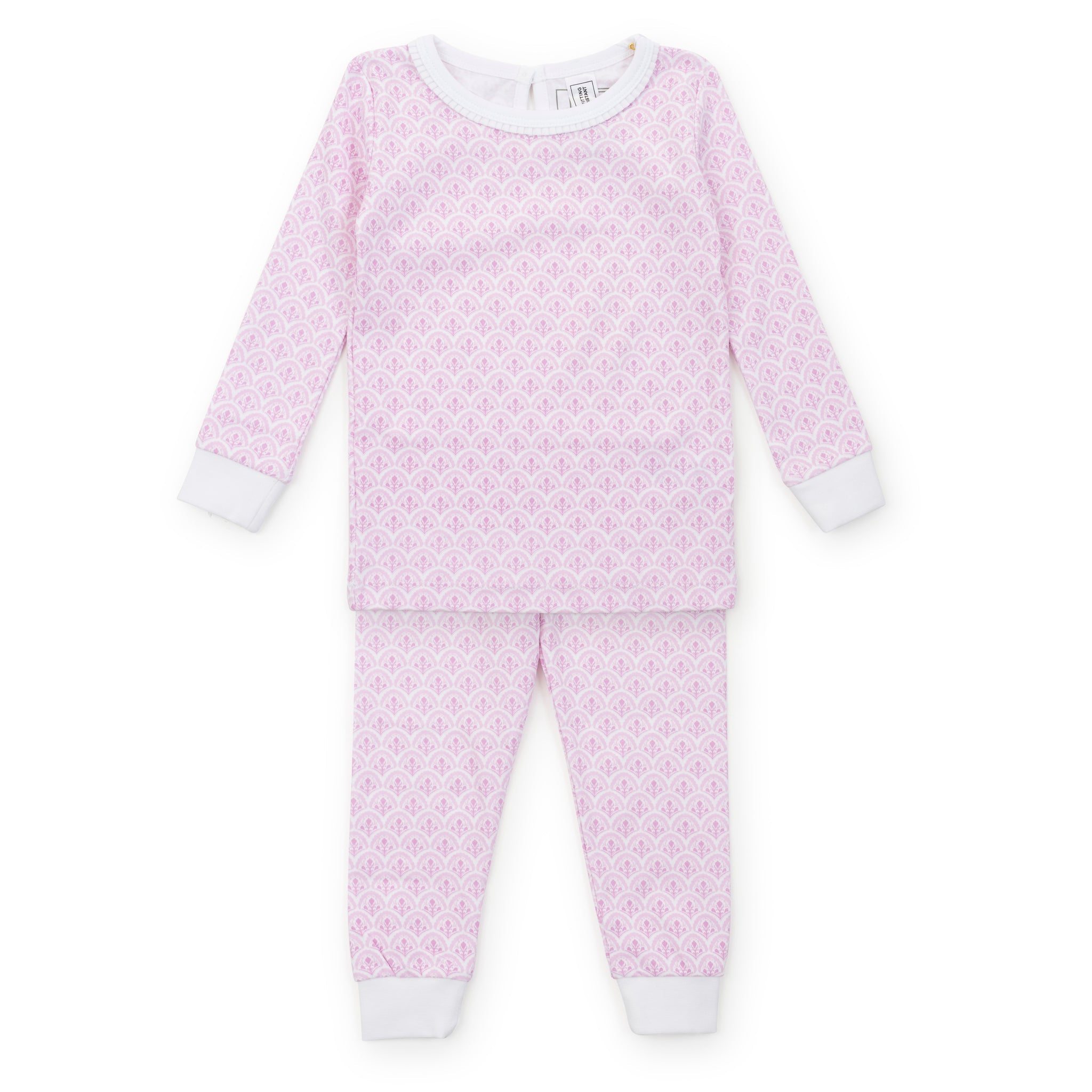 Ava Girls' Pajama Pant Set - Scalloped In Pink