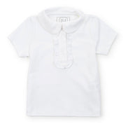 Jane Girls' Pima Cotton Short Sleeve Polo Shirt - White