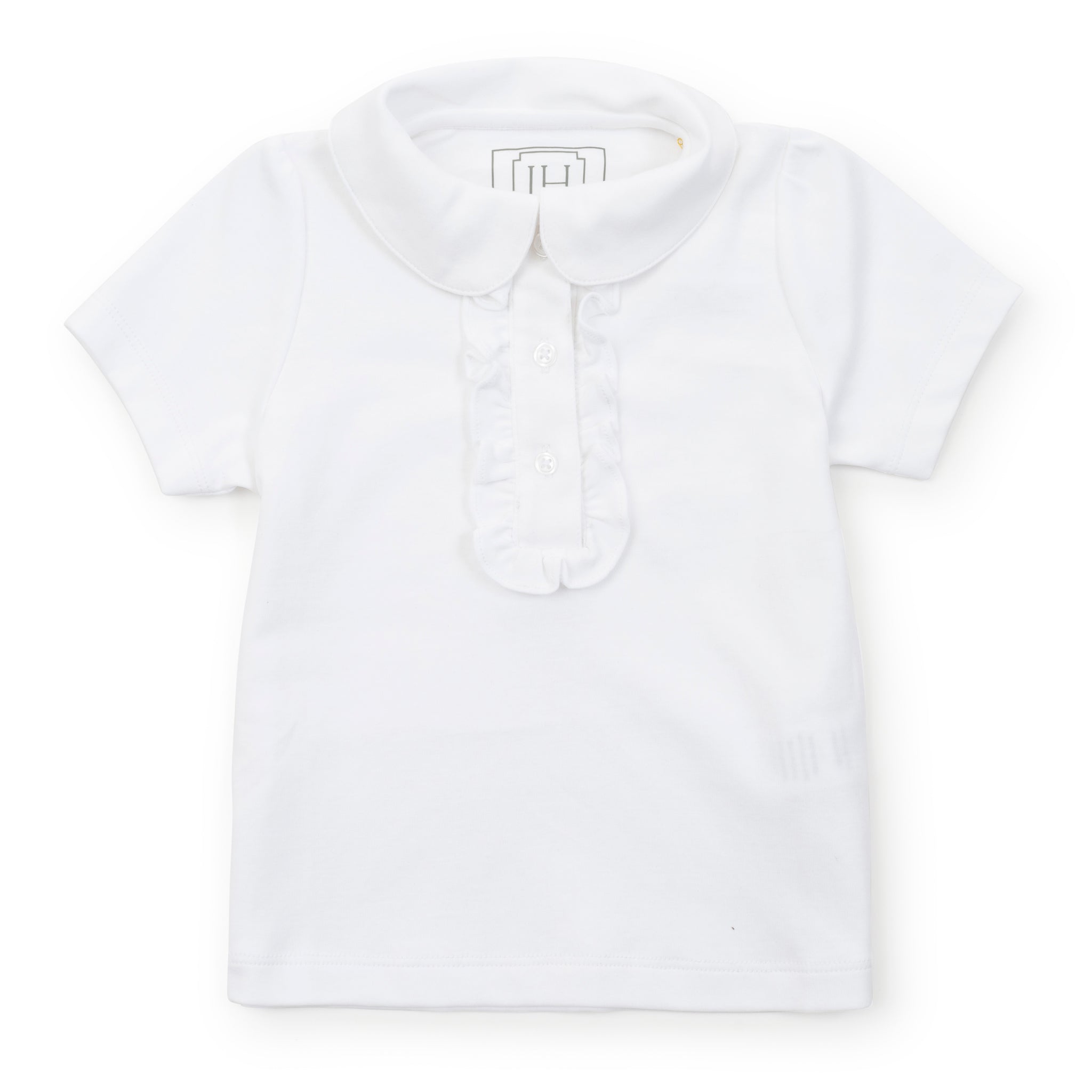 Jane Girls' Pima Cotton Short Sleeve Polo Shirt - White