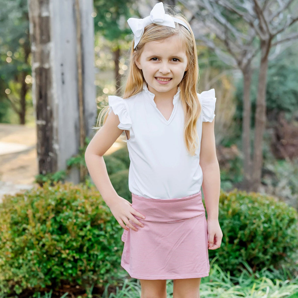 Margot Girls' Performance Skirt By Lh Sport Red Stripes (old Fit - Runs Large)