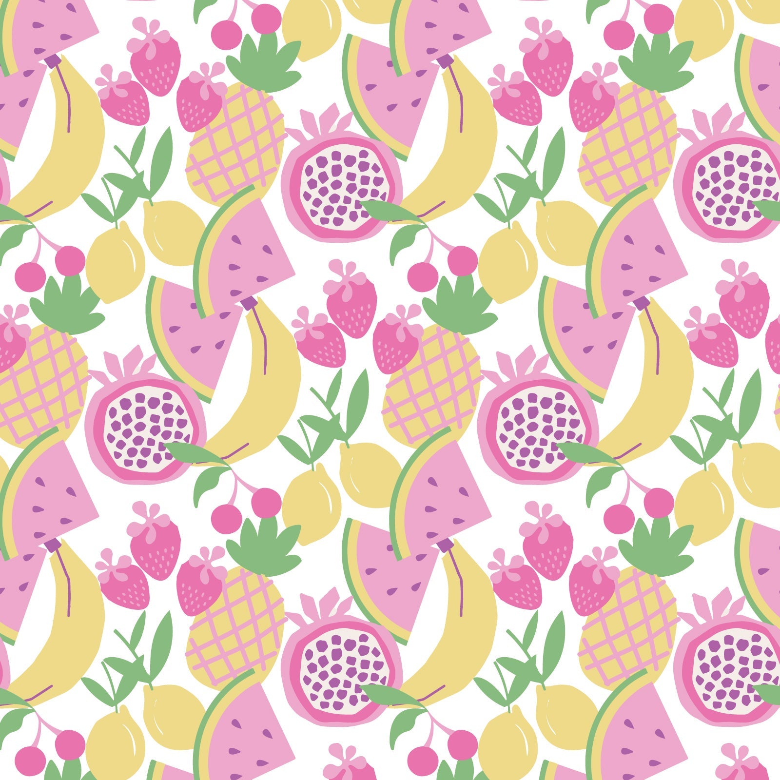 Parker Girls' Pima Cotton Zipper Pajama - Tropical Fruit