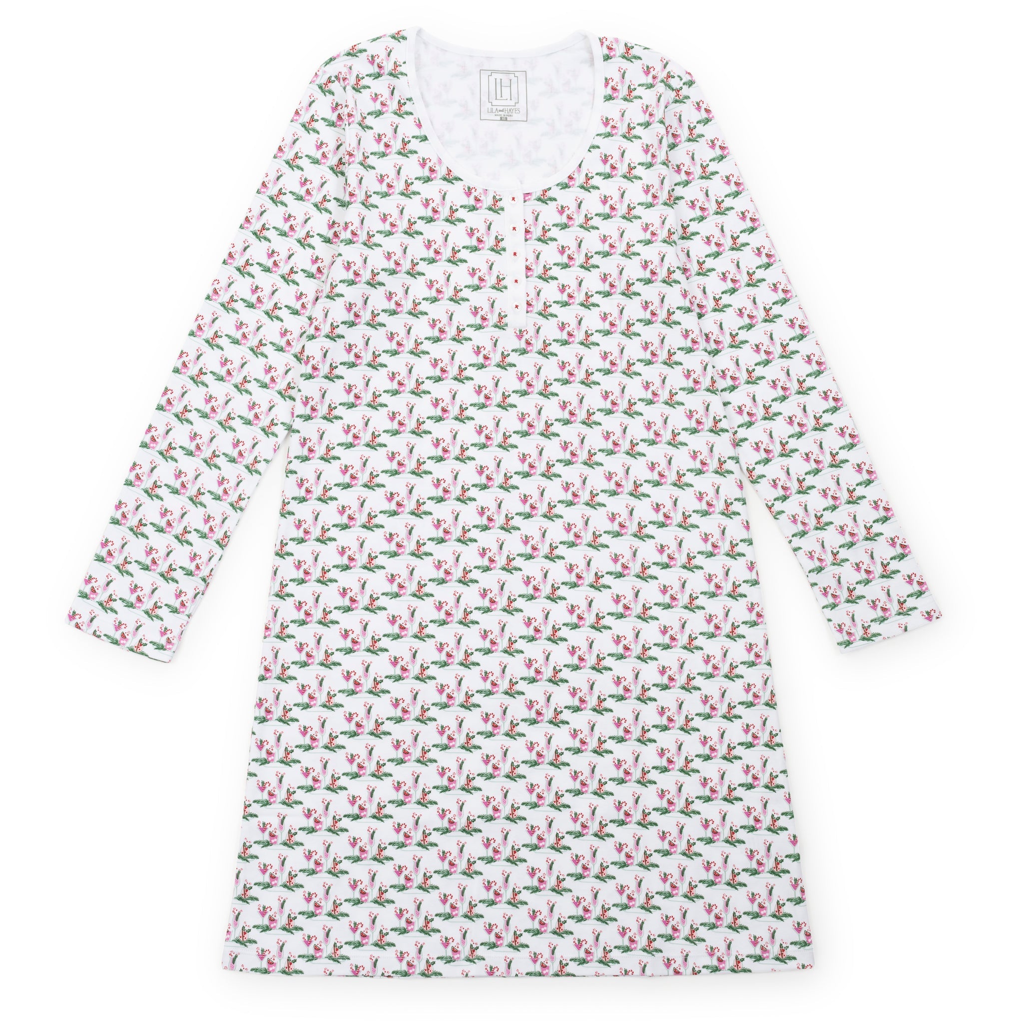 Ann Women's Longsleeve Nightgown - Merry Little Cocktails