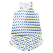 Alyssa Women's Pajama Short Set - Pickleball Blue