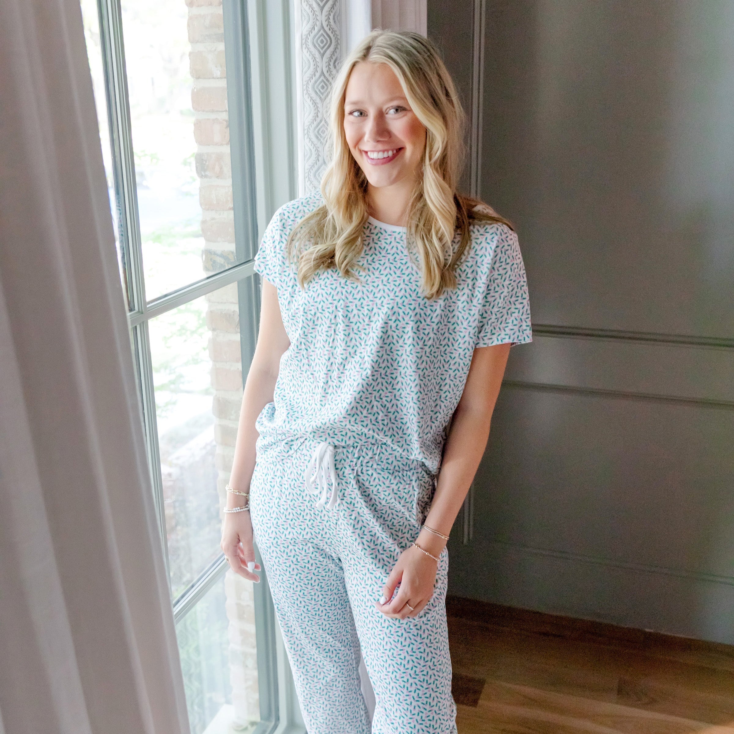 Marcia Women's Pajama Pant Set Holly Holiday