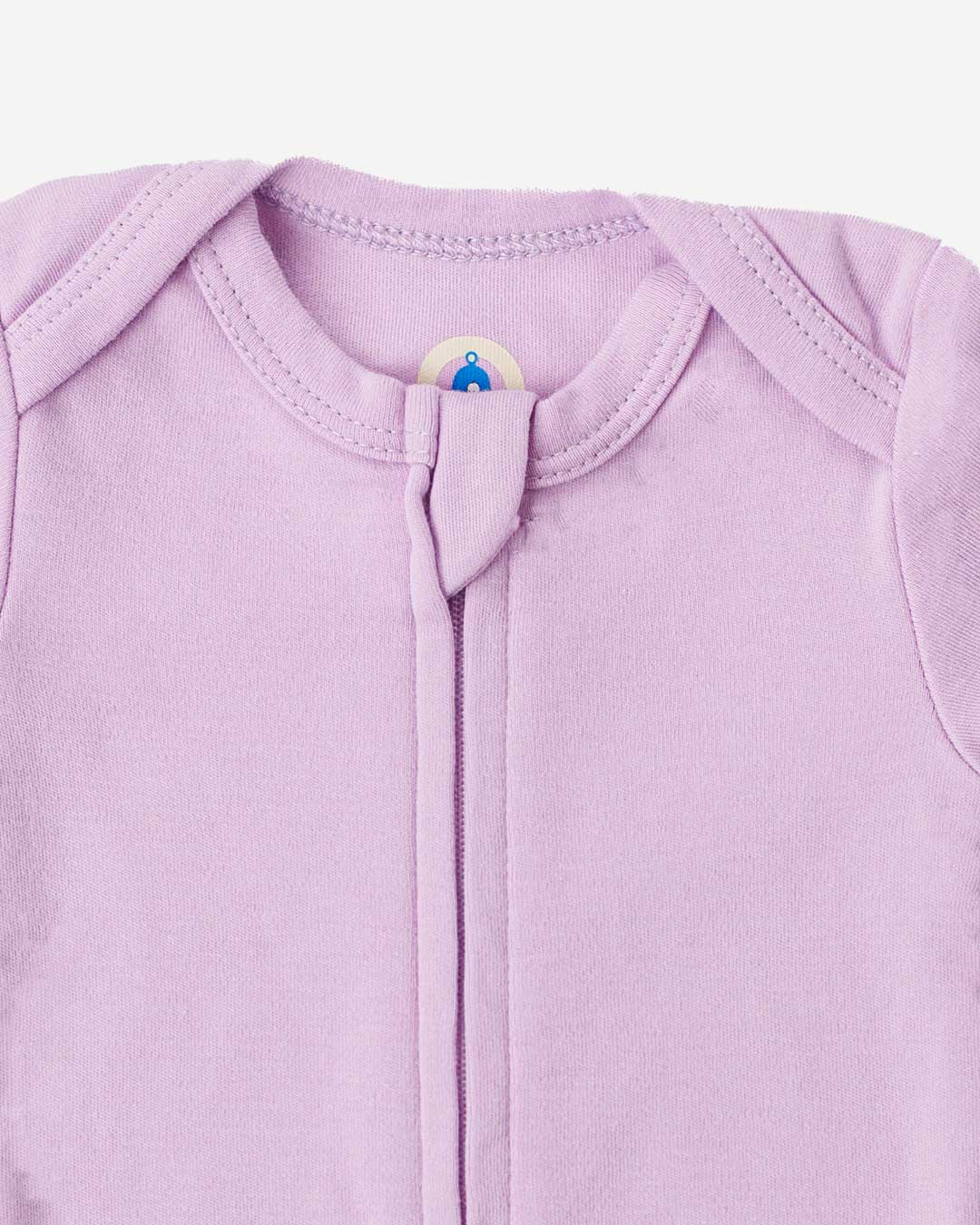 Long Sleeve Zipper Bodysuit In Lilac, 6-9m