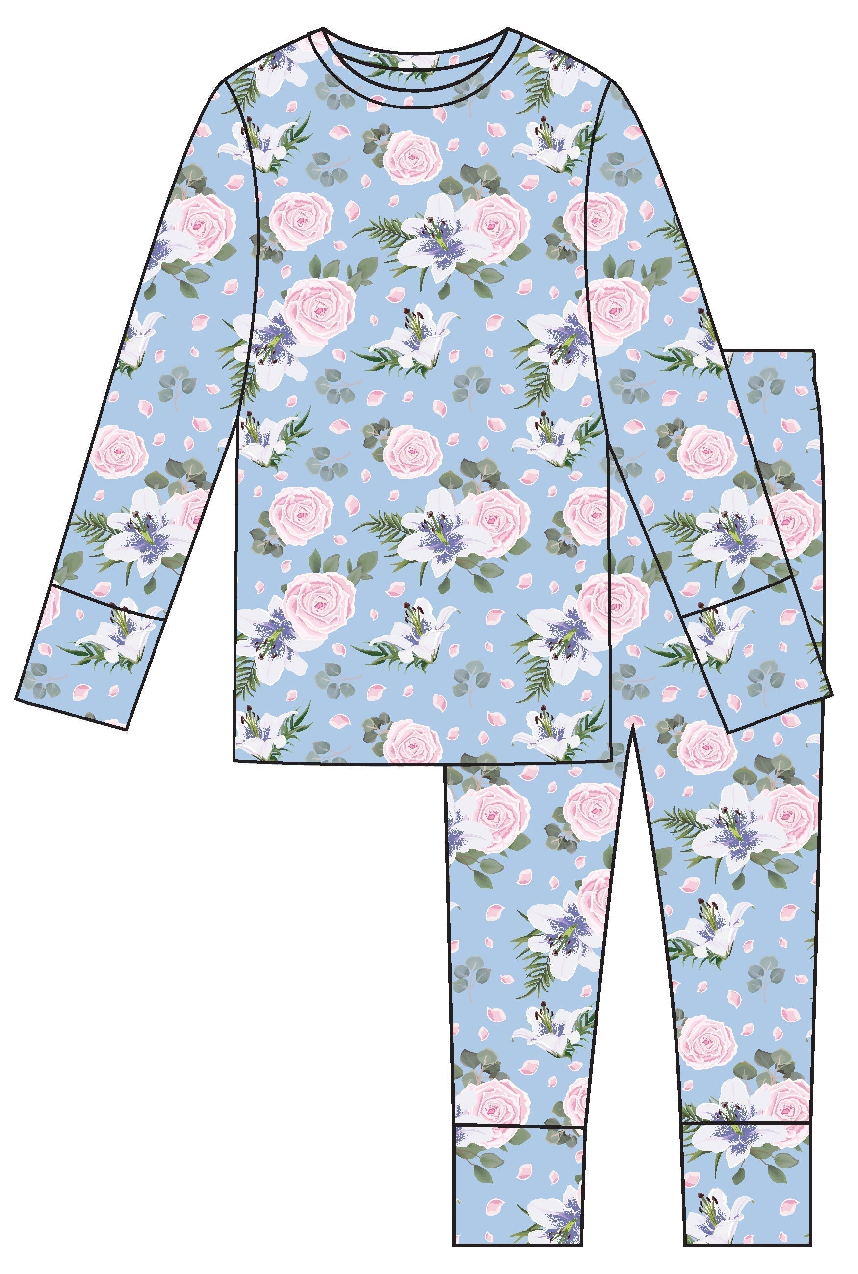 Lillian Floral Bamboo 2-piece Long Sleeve Set