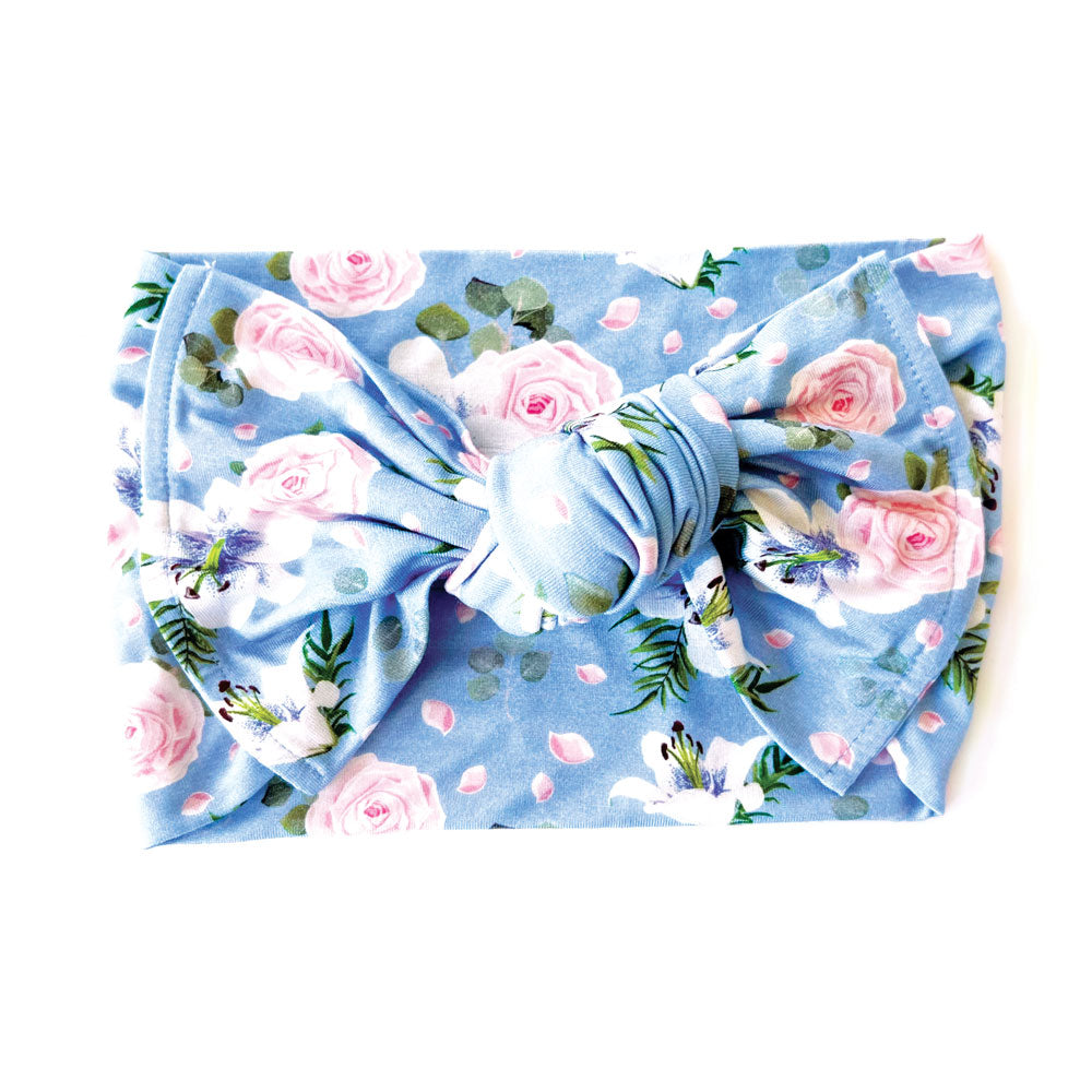 Lillian Floral Bamboo Headwrap Bow