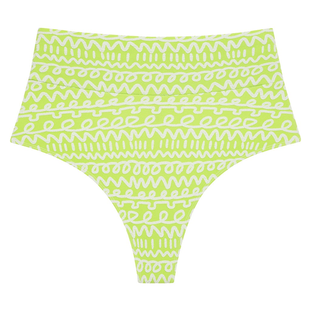 Lime Icing Added Coverage High Rise Bikini Bottom