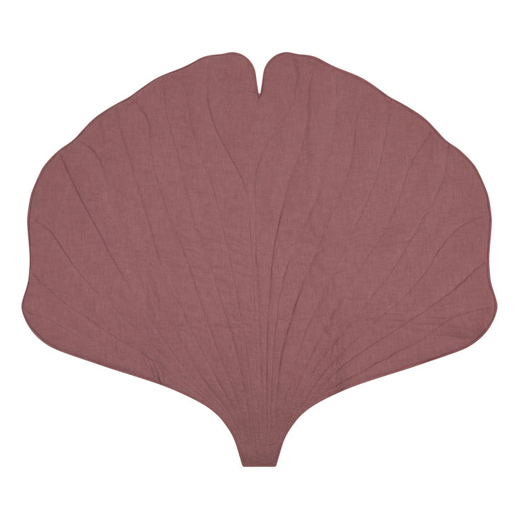 Linen Dirty Pink Ginkgo Leaf Mat