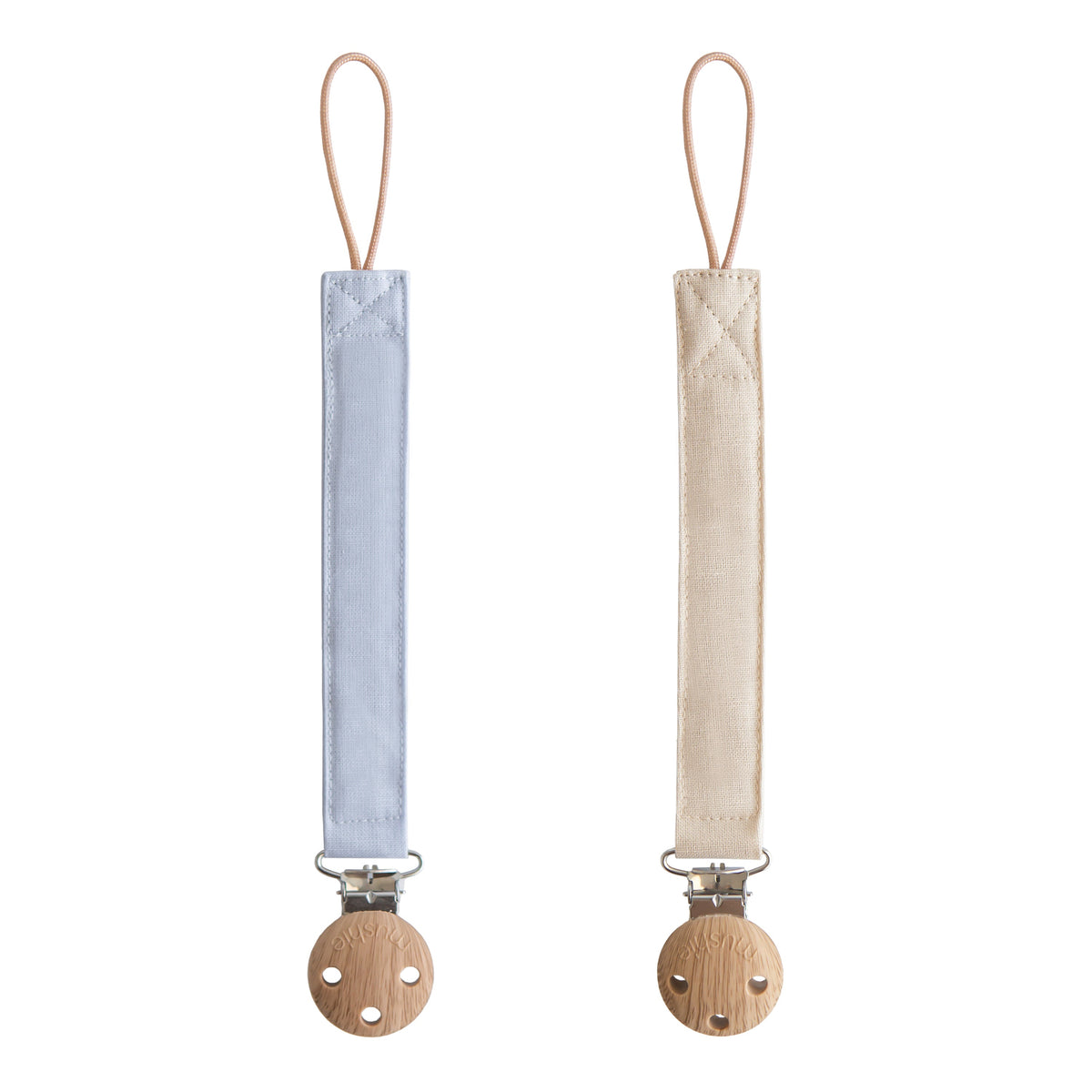 Linen Pacifier Clip 2-pack