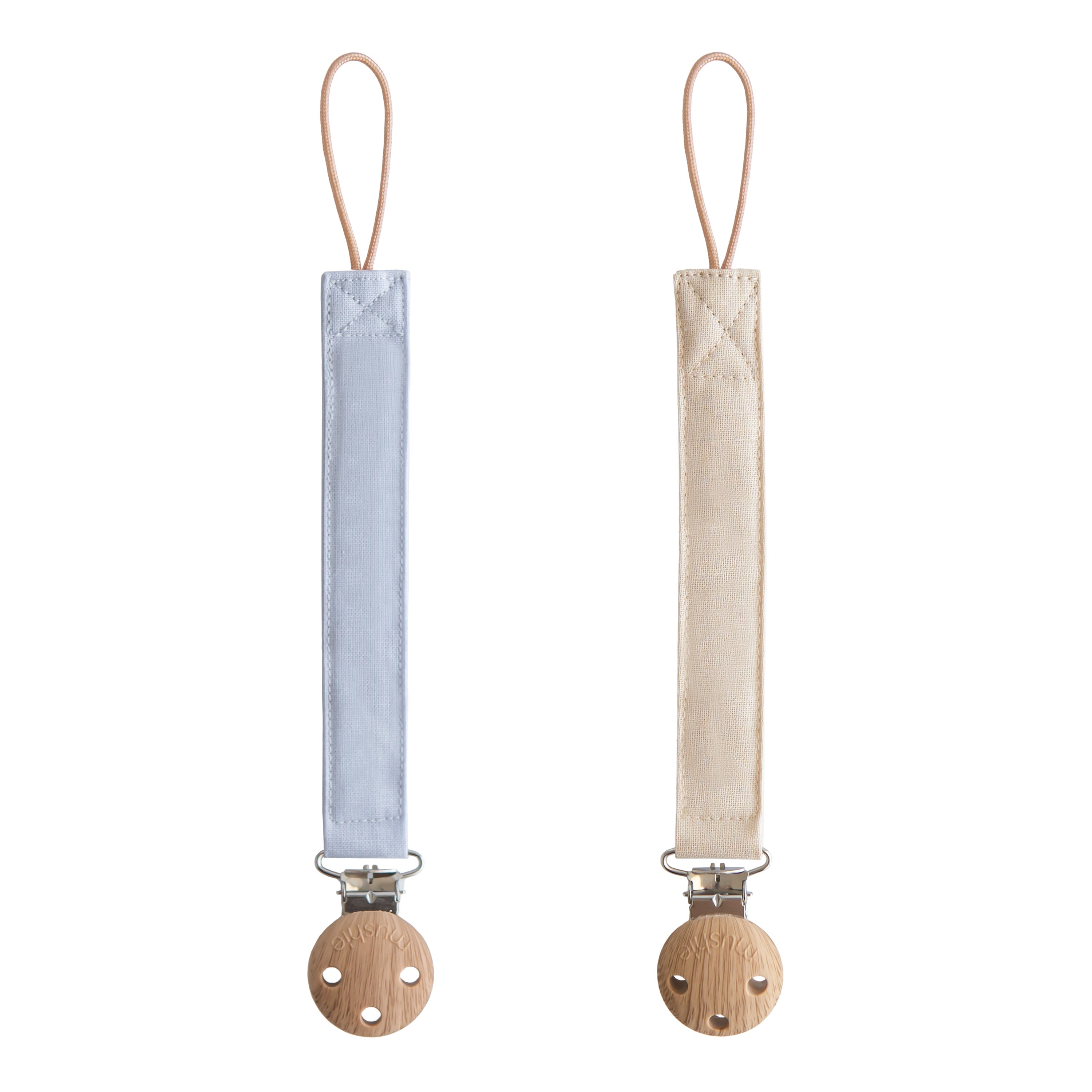 Linen Pacifier Clip 2-pack