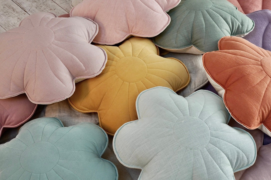 Linen Mint - Flower Pillow