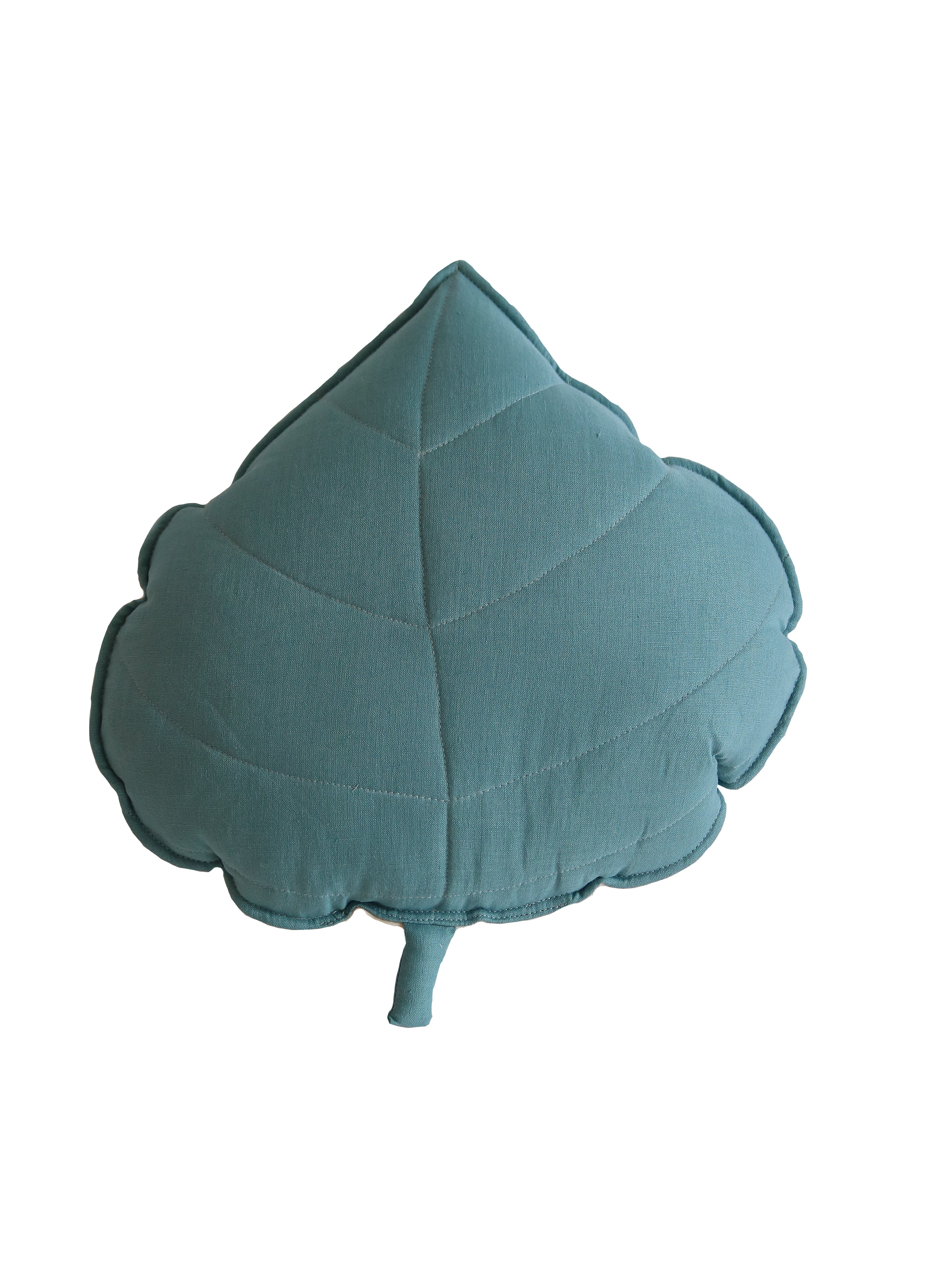 Linen Eye Of The Sea Leaf Pillow