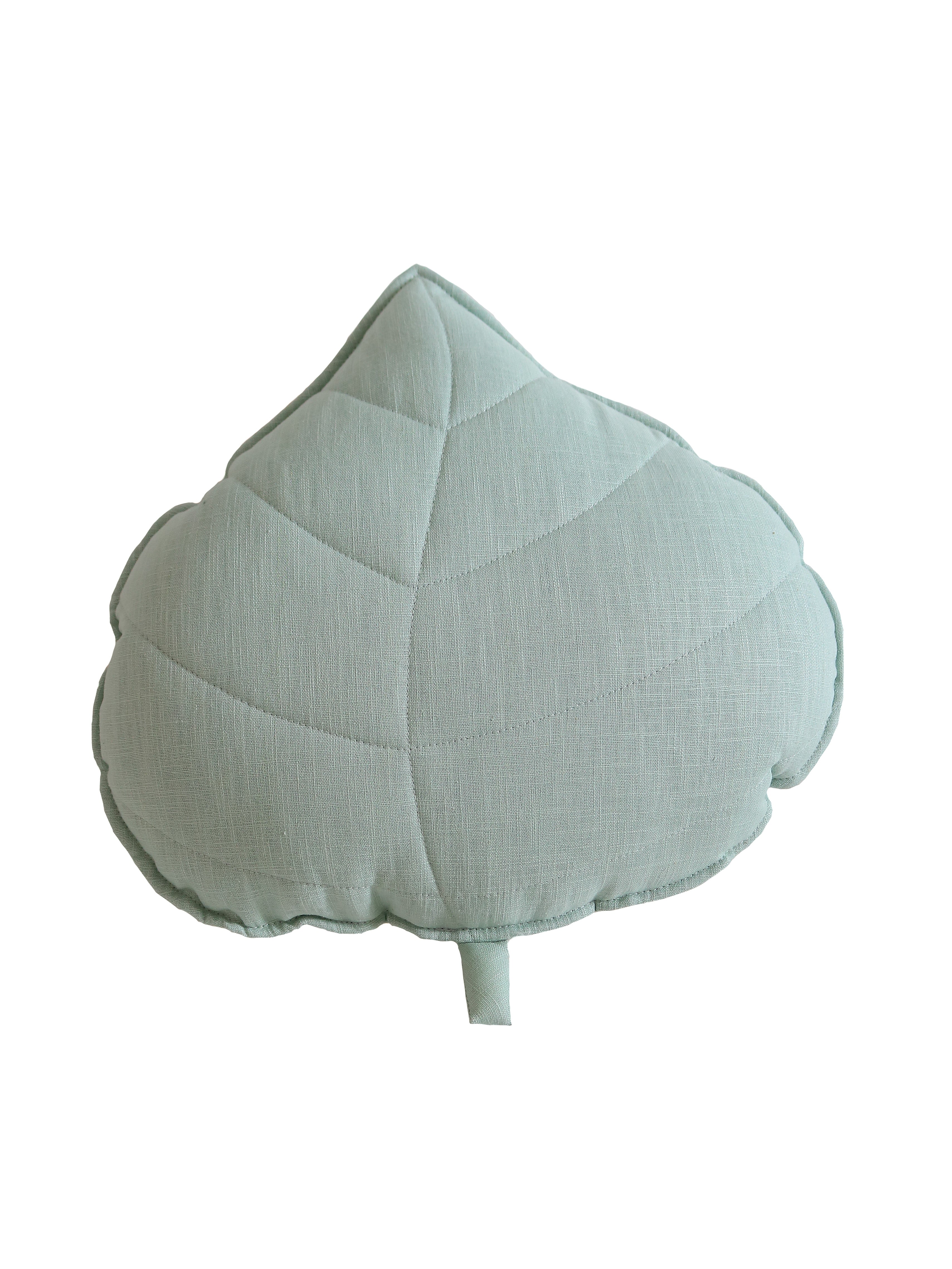 Linen Mint Leaf Pillow