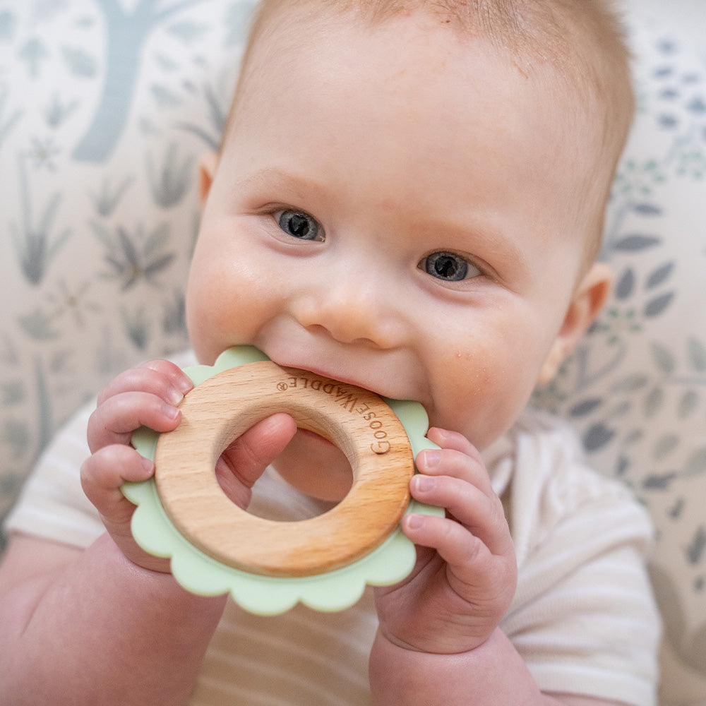 Lion Mint  Animal Teether Wooden + Silicone