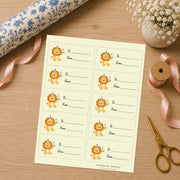 Lion’s Birthday Bash Gift Tag Sticker Sheet