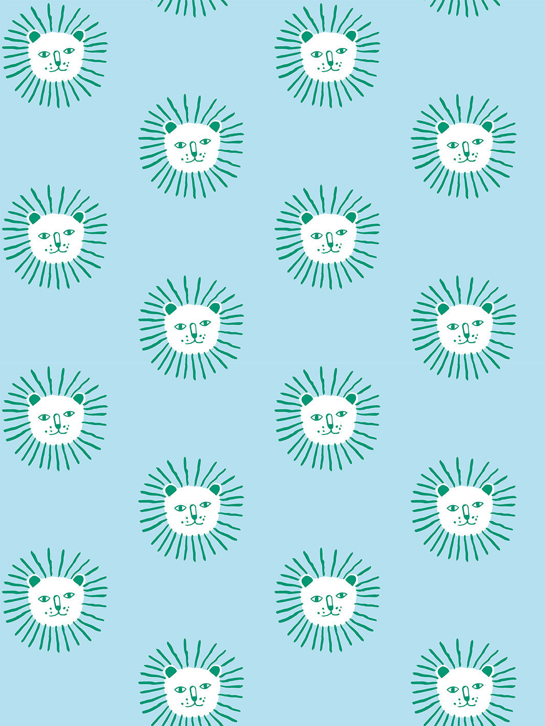 'lion's Mane' Wallpaper By Tea Collection - Baby Blue