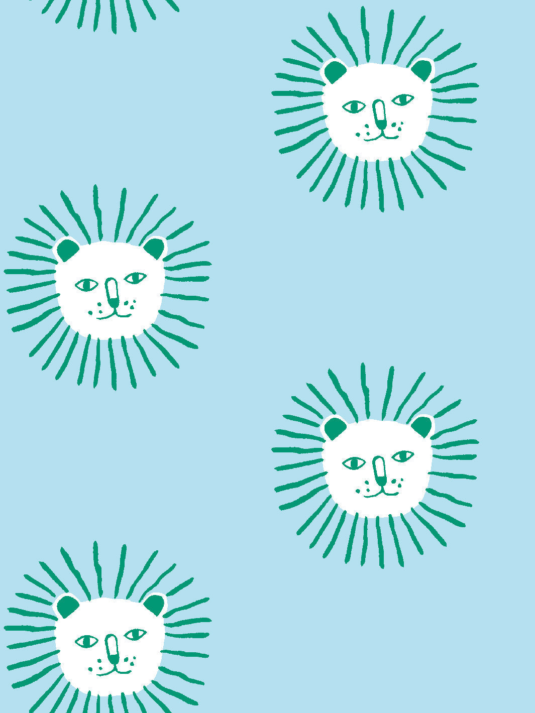 'lion's Mane' Wallpaper By Tea Collection - Baby Blue