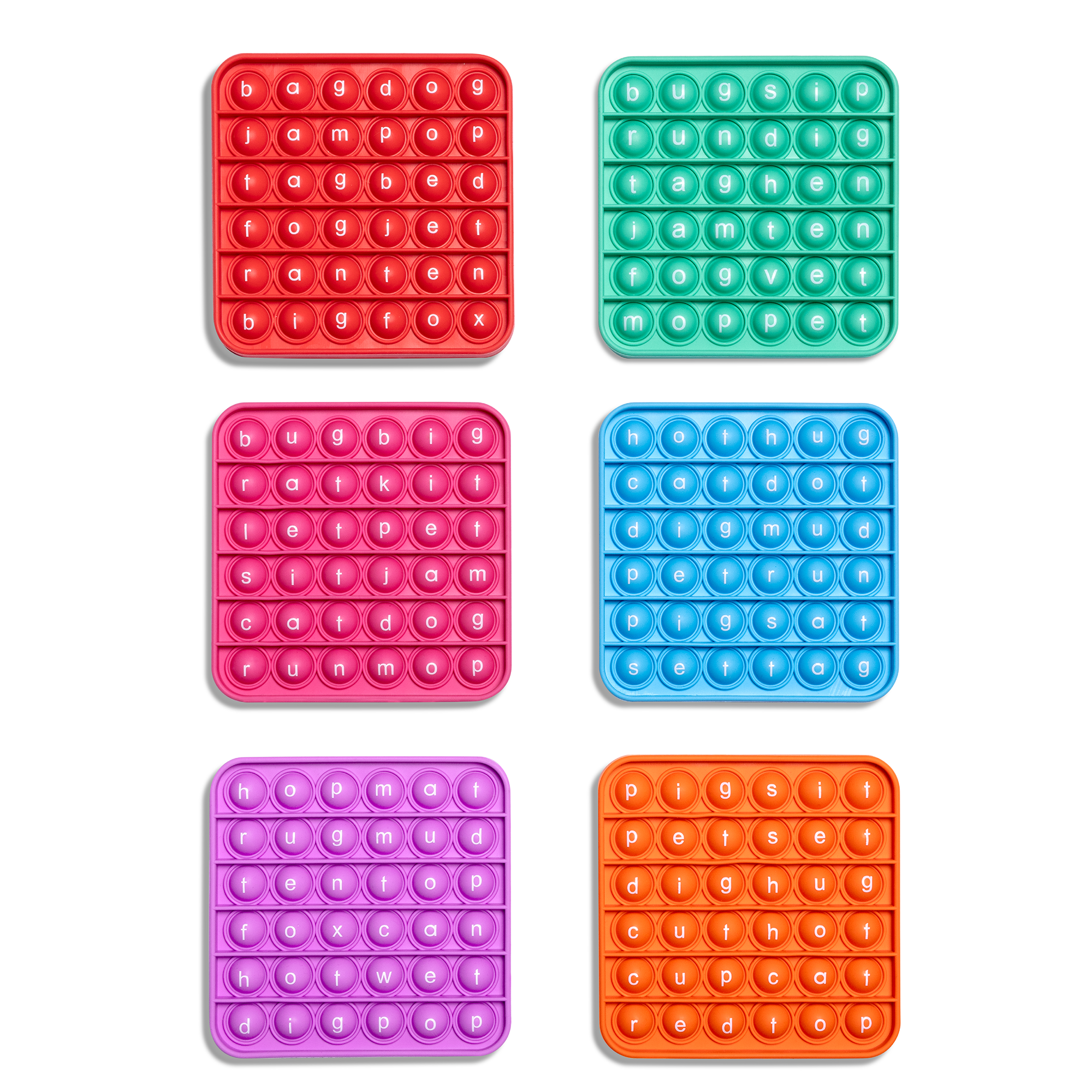 6 Extra Cvc Fidget Mats (word Pop)