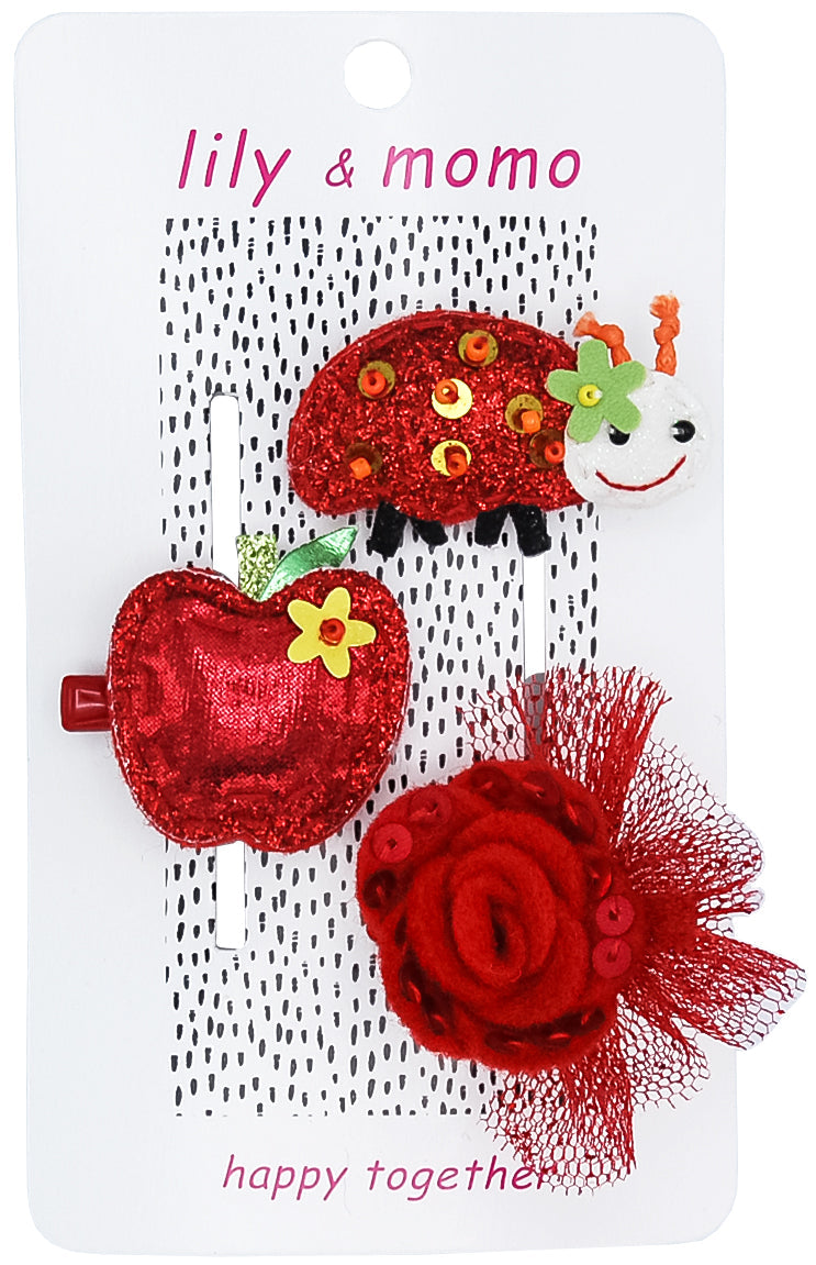 Little Ladybug Trio Hair Clips