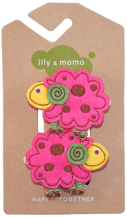Little Lamb Hair Clips- Pink And Yellow